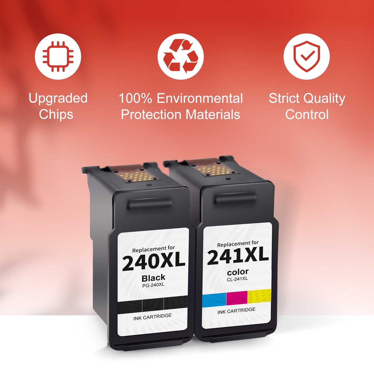 PG-240 XL/CL-241 XL Ink Cartridges Compatible for Canon 240XL 241XL Combo Pack for Canon PIXMA MG3620 MG3600 TS5120 MX472 Printer (1 Black,1 Color)