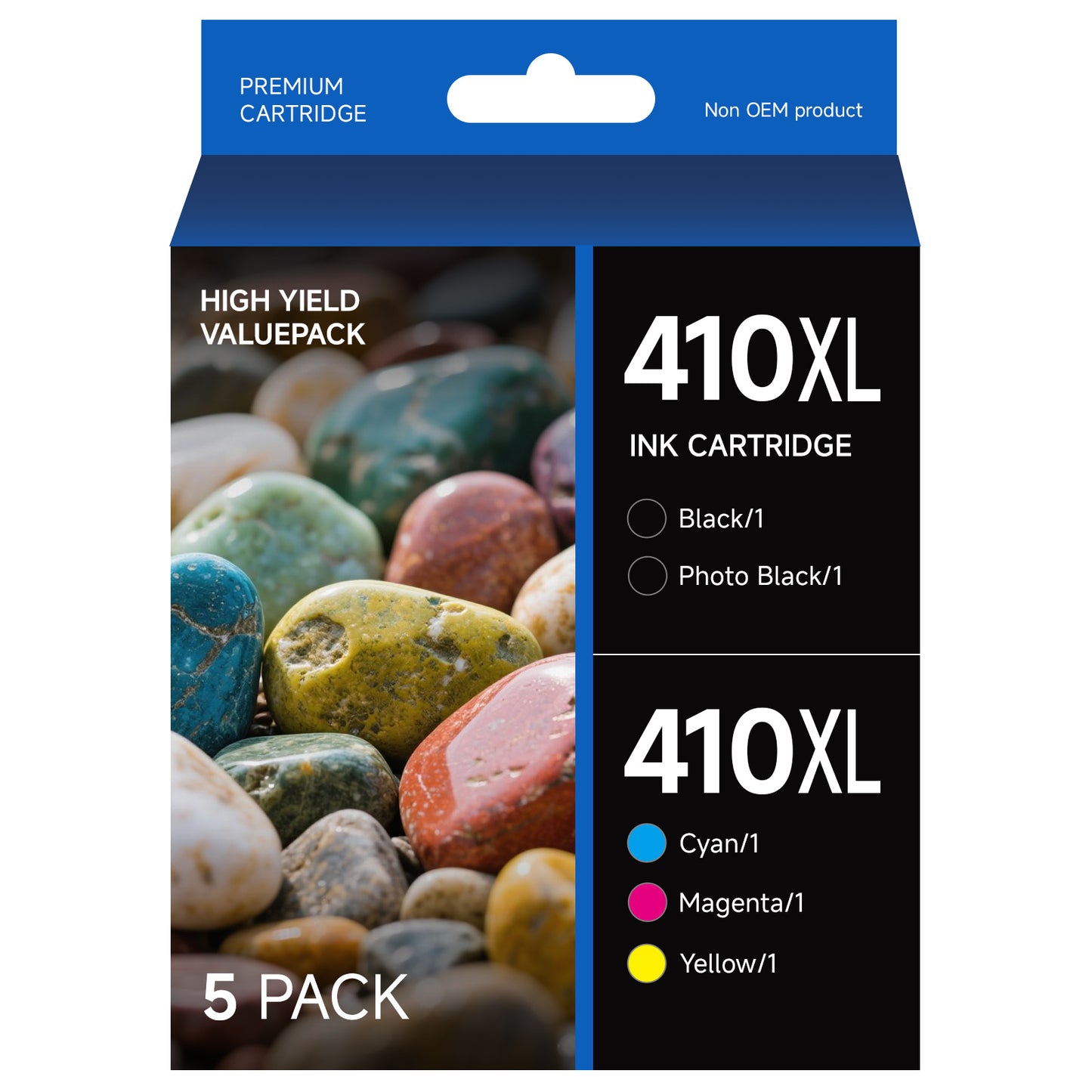 410XL Ink Cartridge for Epson 410 410 XL Ink for Epson Expression XP-830 XP-640 XP-7100 XP-630 XP-530 XP-635 Printer (5 Pack)