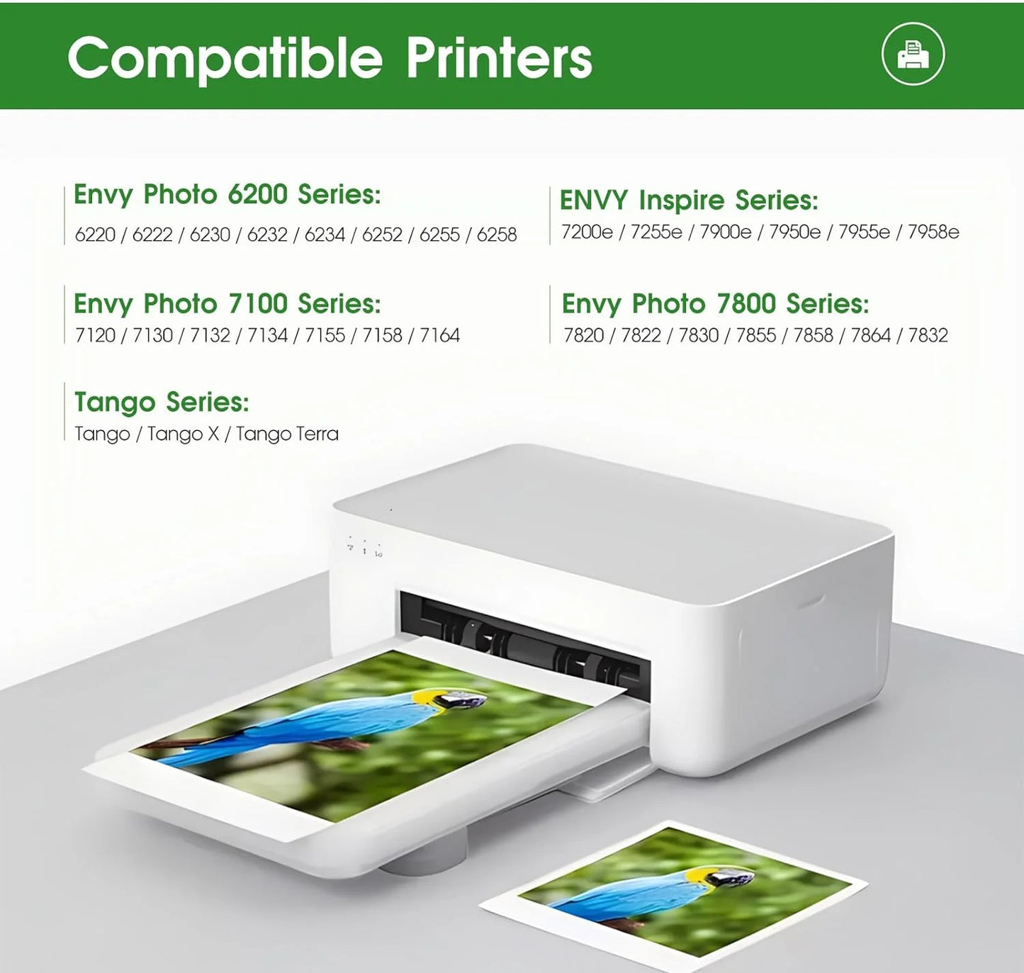 64XL Ink Cartridge Combo Pack for HP Ink 64 Works with HP Envy Photo 7855 7858 7155 6252 7800 7100 Envy Inspire 7255e 7955e 7958e 7900e Tango Series Printer (1 Black, 1 Tri-Color)