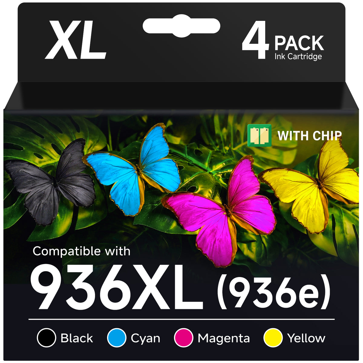 936XL Ink Cartridge Compatible for HP 936 936XL Ink Cartridges for HP Officejet Pro 9125e 9120e 9130e 9135e 9122e 9128e 9110b 9120b 9130b 9730e (4-Pack)