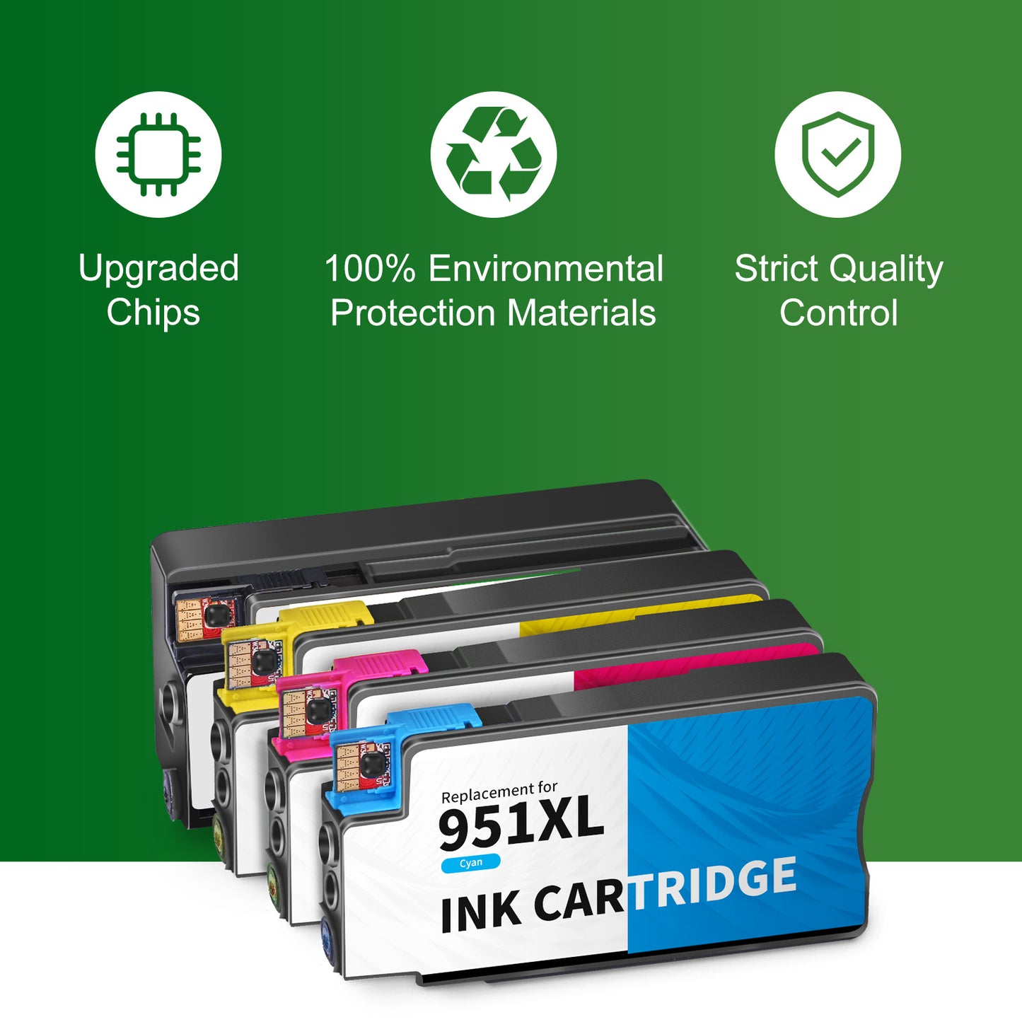 950XL and 951XL Ink Cartridges Compatible for HP 950 and 951 Ink Cartridges for OfficeJet 8600 Series; HP OfficeJet Pro 251dw, 276dw, 8100, 8600 Series