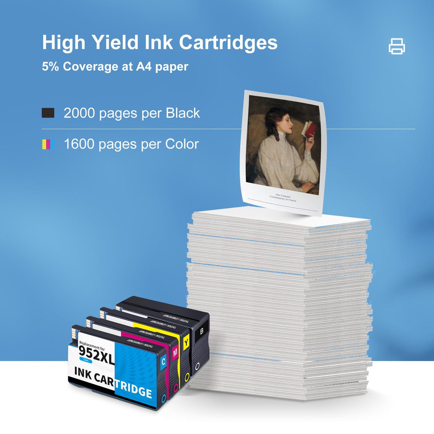 952 XL Ink Cartridges Compatible for HP 952XL Ink Cartridges HP 952 for HP OfficeJet Pro 7720, 7740, 8210, 8710, 8720, 8730, 8740 Series