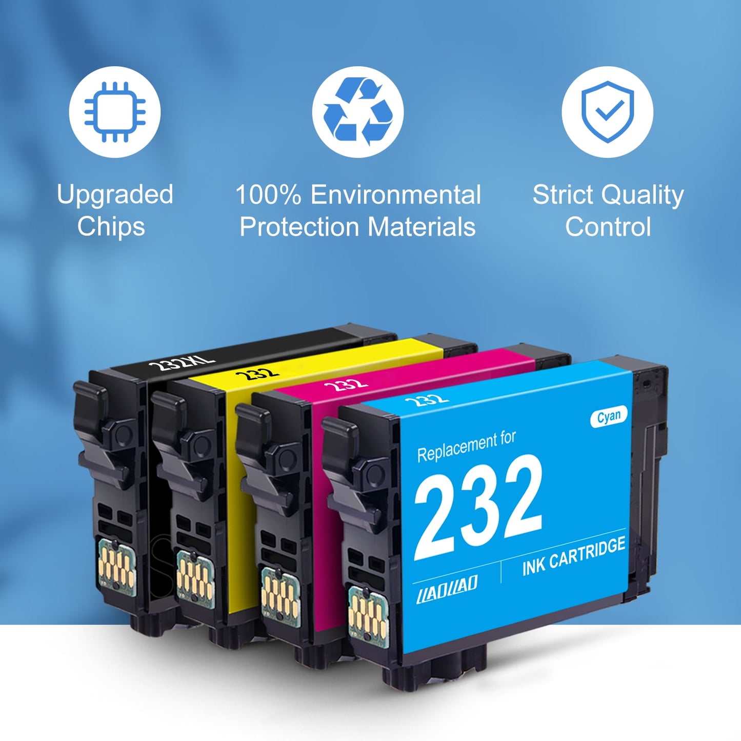 232XL Ink Cartridges for Epson 232XL 232 Ink for Workforce WF-2930 WF-2950 Expression XP-4200 XP-4205 Printer (Black,Cyan,Magenta,Yellow, 4-Pack)